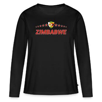 Zimbabwe - T-shirt manches longues Premium bio Femme - noir - Devant - Julia (174cm)