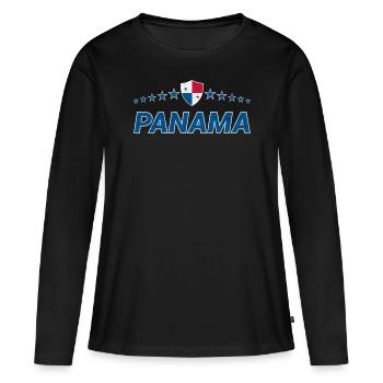 Panama - T-shirt manches longues Premium bio Femme - noir - Devant - Julia (174cm)