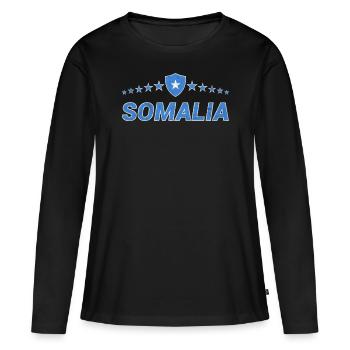 Somalie - T-shirt manches longues Premium bio Femme - noir - Devant - Julia (174cm)