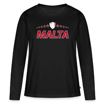 Malte - T-shirt manches longues Premium bio Femme - noir - Devant - Julia (174cm)