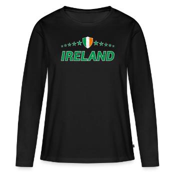 Irland - Frauen Premium Bio Langarmshirt - Schwarz - Vorne - Julia (174cm)