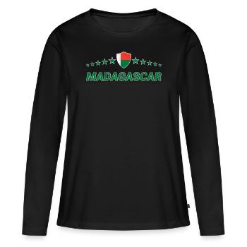 Macédoine - T-shirt manches longues Premium bio Femme - noir - Devant - Julia (174cm)