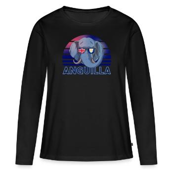 Anguilla - T-shirt manches longues Premium bio Femme - noir - Devant - Julia (174cm)