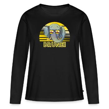 Brunei - T-shirt manches longues Premium bio Femme - noir - Devant - Julia (174cm)