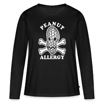 Erdnuss Allergie - Allergisch gegen Erdnüsse - Frauen Premium Bio Langarmshirt - Schwarz - Vorne - Julia (174cm)