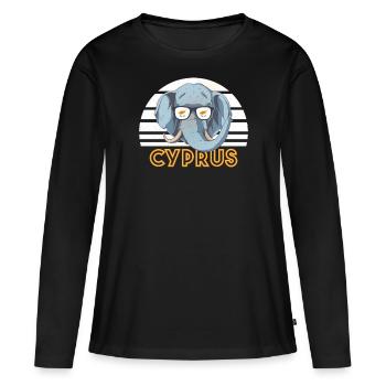 Zypern - Frauen Premium Bio Langarmshirt - Schwarz - Vorne - Julia (174cm)