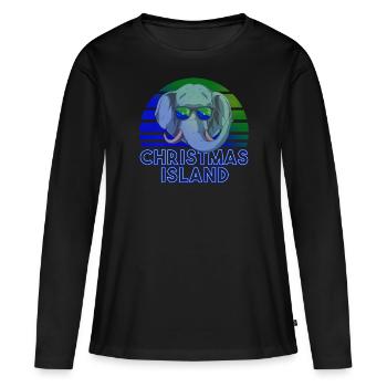 Île Christmas - T-shirt manches longues Premium bio Femme - noir - Devant - Julia (174cm)