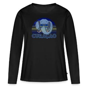 Curaçao - T-shirt manches longues Premium bio Femme - noir - Devant - Julia (174cm)