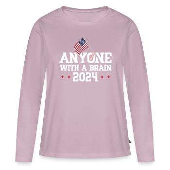 2024 Brain Vote Democracy Anti- Tee - Women's Premium Organic Long Sleeve Shirt - dusky pink - Front - Julia (174cm)