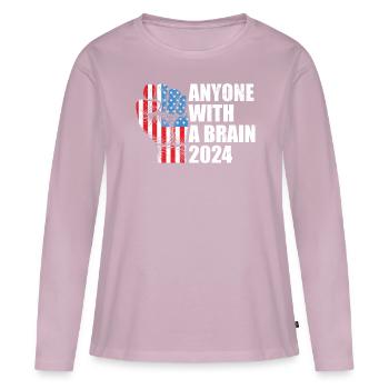 2024 Brain Vote Democracy Anti- Tee - Women's Premium Organic Long Sleeve Shirt - dusky pink - Front - Julia (174cm)