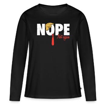 Drôle  Nope Pas plus Satire Vêtements - T-shirt manches longues Premium bio Femme - noir - Devant - Julia (174cm)