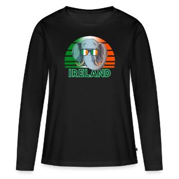Irland - Frauen Premium Bio Langarmshirt - Schwarz - Vorne - Julia (174cm)