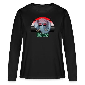 Irak - T-shirt manches longues Premium bio Femme - noir - Devant - Julia (174cm)