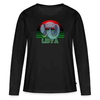 Libyen - Frauen Premium Bio Langarmshirt - Schwarz - Vorne - Julia (174cm)