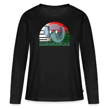 Macédoine - T-shirt manches longues Premium bio Femme - noir - Devant - Julia (174cm)