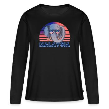 Malaysia - Frauen Premium Bio Langarmshirt - Schwarz - Vorne - Julia (174cm)