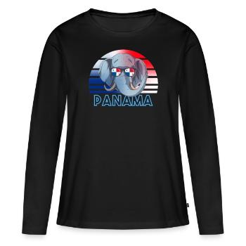 Panama - T-shirt manches longues Premium bio Femme - noir - Devant - Julia (174cm)