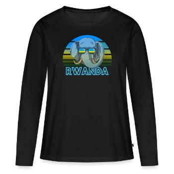 Ruanda - Frauen Premium Bio Langarmshirt - Schwarz - Vorne - Julia (174cm)