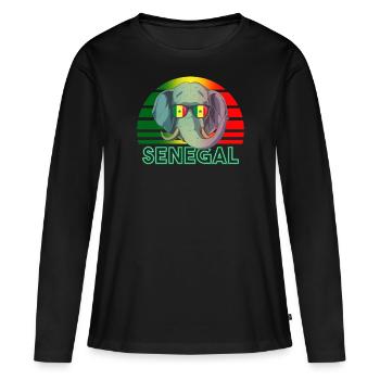 Senegal - Women's Premium Organic Long Sleeve Shirt - black - Front - Julia (174cm)