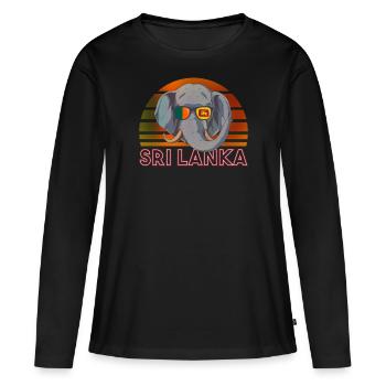 Sri Lanka - Frauen Premium Bio Langarmshirt - Schwarz - Vorne - Julia (174cm)