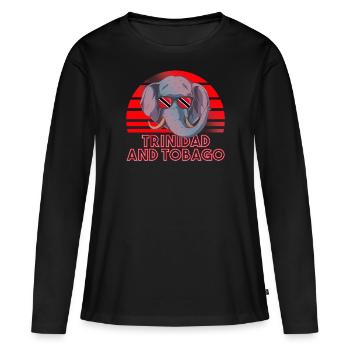 Trinité et Tobago - T-shirt manches longues Premium bio Femme - noir - Devant - Julia (174cm)