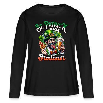 Italiens de la Saint-Patrick - T-shirt manches longues Premium bio Femme - noir - Devant - Julia (174cm)