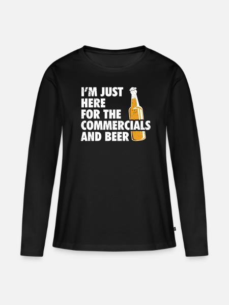 Halbzeit-werbespots Und Bier-t-shirt - Frauen Premium Bio Langarmshirt - 