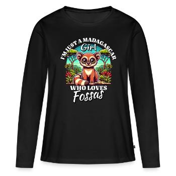 Fille Aime Fossas - T-shirt manches longues Premium bio Femme - noir - Devant - Julia (174cm)
