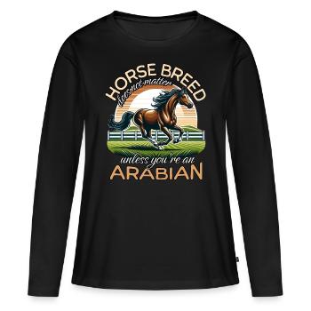 Arabe - T-shirt manches longues Premium bio Femme - noir - Devant - Julia (174cm)