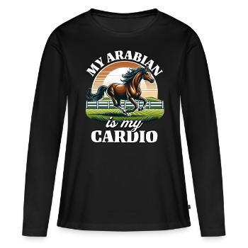 Cardio arabe - T-shirt manches longues Premium bio Femme - noir - Devant - Julia (174cm)