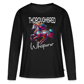 Chuchoteur pur-sang - T-shirt manches longues Premium bio Femme - noir - Devant - Julia (174cm)