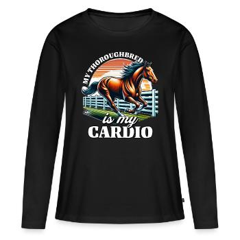 Cardio pur-sang - T-shirt manches longues Premium bio Femme - noir - Devant - Julia (174cm)