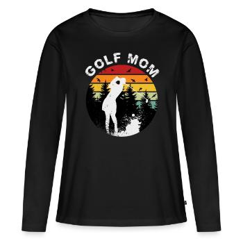 Golf, Mom, Mother's Day, Golfer, Golf, Golf, Golf Course - Women's Premium Organic Long Sleeve Shirt - black - Front - Julia (174cm)