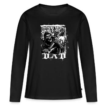 T-shirt hymne à la paternité des pères de papa de heavy metal - T-shirt manches longues Premium bio Femme - noir - Devant - Julia (174cm)