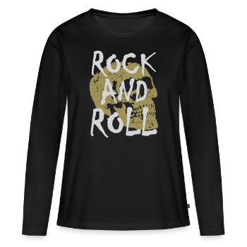 Rock and roll - T-shirt manches longues Premium bio Femme - noir - Devant - Julia (174cm)