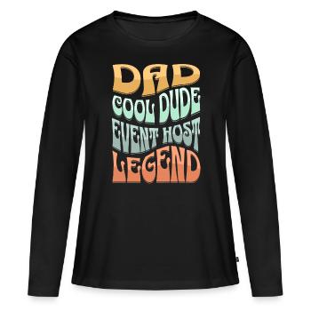 Papa Event Host - Frauen Premium Bio Langarmshirt - Schwarz - Vorne - Julia (174cm)