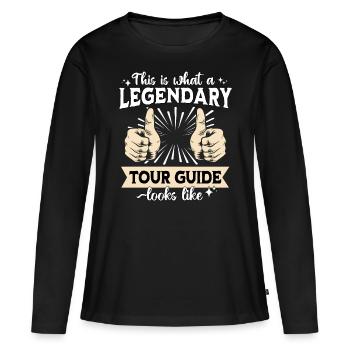Guide touristique légendaire - T-shirt manches longues Premium bio Femme - noir - Devant - Julia (174cm)