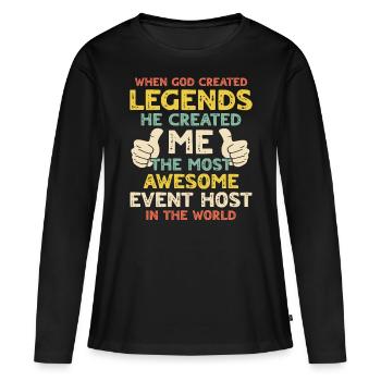 Event Host - Frauen Premium Bio Langarmshirt - Schwarz - Vorne - Julia (174cm)