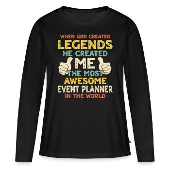 Event Planer - Frauen Premium Bio Langarmshirt - Schwarz - Vorne - Julia (174cm)