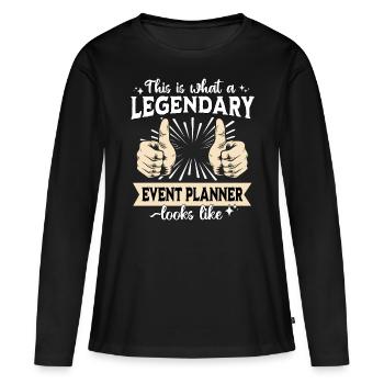 Legendärer Event Planer - Frauen Premium Bio Langarmshirt - Schwarz - Vorne - Julia (174cm)