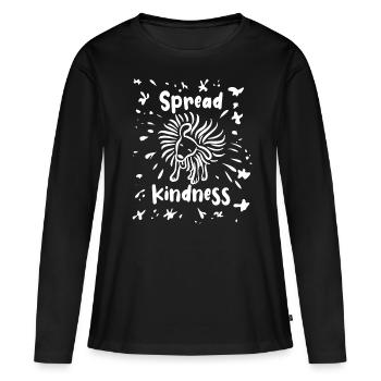 Spread Kindness - Hund schüttelt sich - Frauen Premium Bio Langarmshirt - Schwarz - Vorne - Julia (174cm)