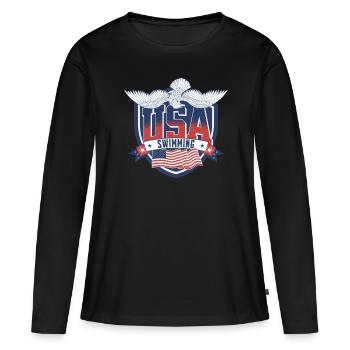T-shirt de bain Riot Usa - T-shirt manches longues Premium bio Femme - noir - Devant - Julia (174cm)