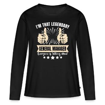 Directeur général légendaire - T-shirt manches longues Premium bio Femme - noir - Devant - Julia (174cm)