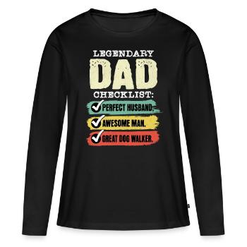 Papa Dog Walker Dog Walker Fête des Pères - T-shirt manches longues Premium bio Femme - noir - Devant - Julia (174cm)