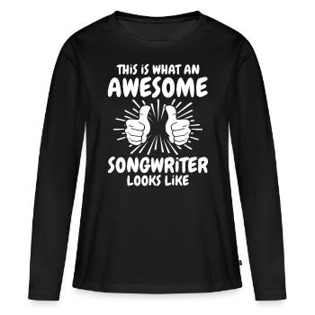 Compositeur - T-shirt manches longues Premium bio Femme - noir - Devant - Julia (174cm)