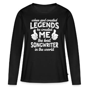 Meilleur auteur-compositeur légendaire - T-shirt manches longues Premium bio Femme - noir - Devant - Julia (174cm)