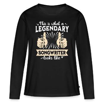 Auteur-compositeur légendaire - T-shirt manches longues Premium bio Femme - noir - Devant - Julia (174cm)