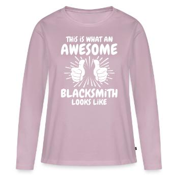 Blacksmith - Women's Premium Organic Long Sleeve Shirt - dusky pink - Front - Julia (174cm)