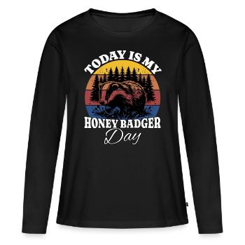 Ratel - T-shirt manches longues Premium bio Femme - noir - Devant - Julia (174cm)