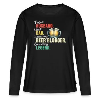 Beer Blogger Dad - Women's Premium Organic Long Sleeve Shirt - black - Front - Julia (174cm)